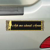 Vraag me naar Avon, Gold Tiger Bumpersticker (Op auto)