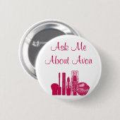 Vraag me naar Avon Ronde Button 5,7 Cm (Voorkant /achterkant)