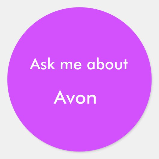 Vraag me naar, Avon Ronde Sticker (Voorkant)