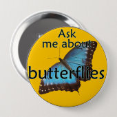 Vraag me naar Butterflies Ronde Button 4,0 Cm (Voorkant /achterkant)