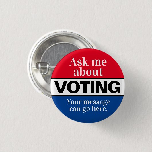 Vraag me naar Button stemmen (Voorkant /achterkant)