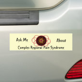 Vraag me naar CRPS Red & Black Star Burst Scroll Bumpersticker (Op auto)