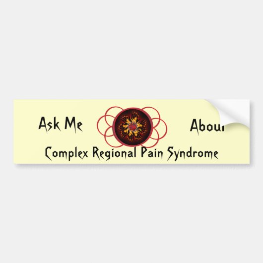 Vraag me naar CRPS Red & Black Star Burst Scroll Bumpersticker (Voorkant)