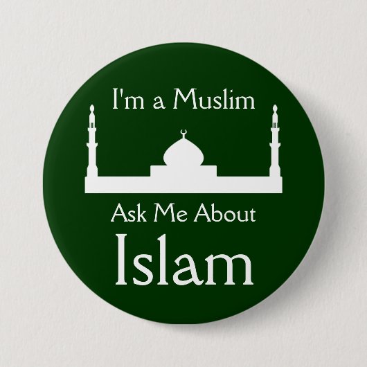 Vraag me naar de islam ronde button 7,6 cm (Voorkant)