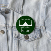 Vraag me naar de islam ronde button 7,6 cm (In situ)