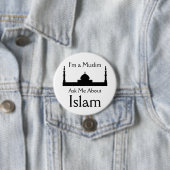 Vraag me naar de islam ronde button 7,6 cm (In situ)