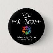 Vraag me naar de vriendschapspolitie Button (Voorkant)