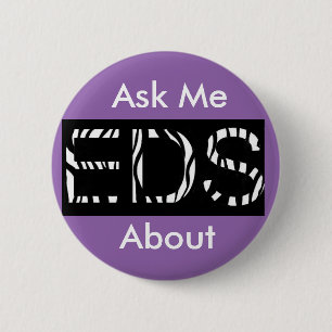 Vraag me naar EDS (Ehler-Danlos Syndrome Button) Ronde Button 5,7 Cm