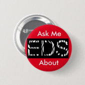 Vraag me naar EDS (Ehler-Danlos Syndrome Button) Ronde Button 5,7 Cm (Voorkant /achterkant)