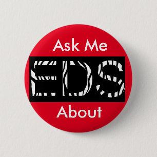 Vraag me naar EDS (Ehler-Danlos Syndrome Button) Ronde Button 5,7 Cm