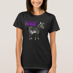 Vraag me naar EDS Ehlers Danlos Zebra met Ribbon T-shirt