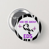 Vraag me naar Ehlers-Danlos EDS Awareness Ribbon Ronde Button 5,7 Cm (Voorkant /achterkant)