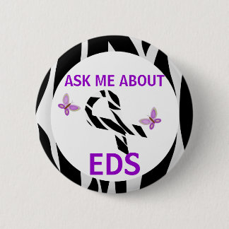 Vraag me naar Ehlers-Danlos EDS Awareness Ribbon Ronde Button 5,7 Cm