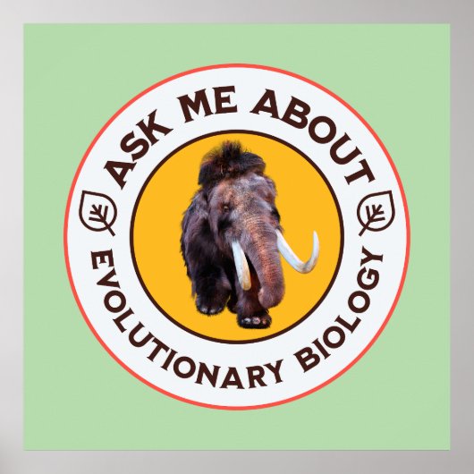 Vraag me naar evolutionaire biologie Wolly Mammoth Poster (Voorkant)