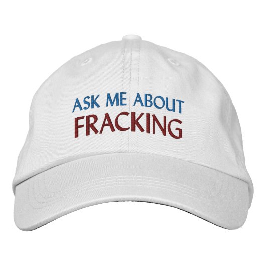 "VRAAG ME NAAR FRACKING" GEBORDUURDE PET (Voorkant)