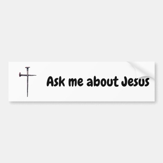 Vraag me naar Jesus bumper sticker (Voorkant)