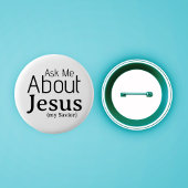 Vraag me naar Jesus Christelijk Ronde Button 5,7 Cm