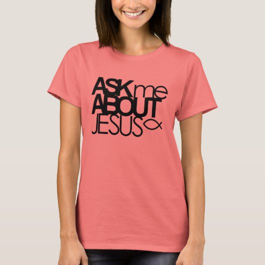 Vraag me naar Jezus Ringer Shirt (Voorkant)