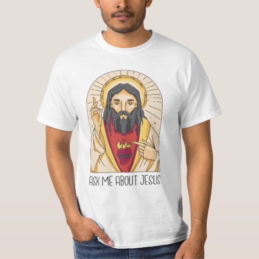 Vraag me naar Jezus T-shirt (Voorkant)