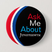 Vraag me naar Juneteenth Button (Voorkant)