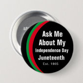 Vraag me naar Juneteenth Red Green Button (Voorkant /achterkant)