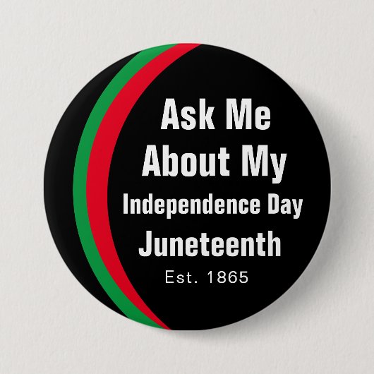 Vraag me naar Juneteenth Red Green Button (Voorkant)