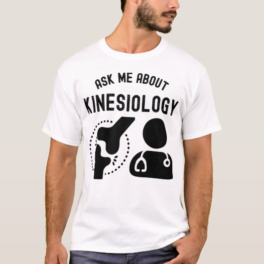 Vraag me naar kinesiologie, kinesioloog t-shirt (Voorkant)