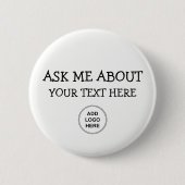 Vraag me naar Logo design Ronde Button 5,7 Cm (Voorkant)