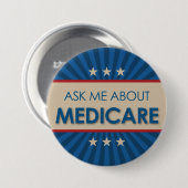 Vraag me naar Medicare -  Amerikaan Ronde Button 7,6 Cm (Voorkant /achterkant)