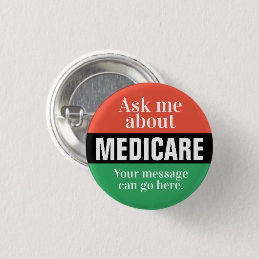 Vraag me naar Medicare Button (Voorkant /achterkant)