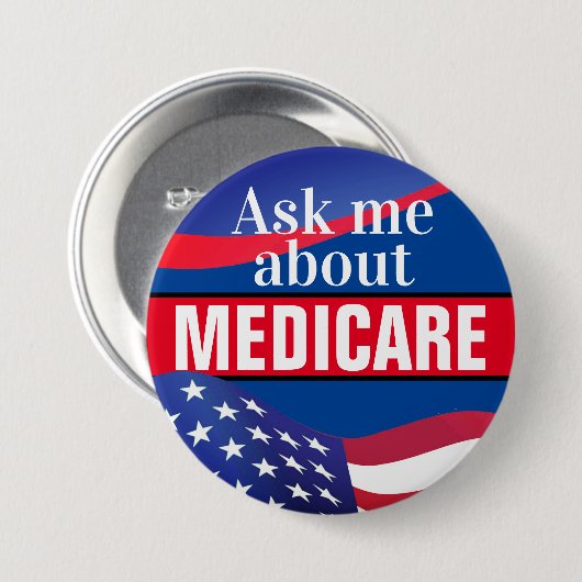Vraag me naar Medicare Button (Voorkant /achterkant)