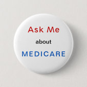 Vraag me naar Medicare Red White en Blue Button (Voorkant)