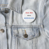 Vraag me naar Medicare Red White en Blue Button (In situ)