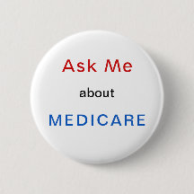 Vraag me naar Medicare Red White en Blue Button