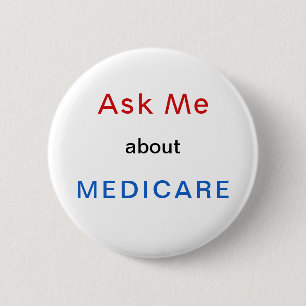 Vraag me naar Medicare Red White en Blue Button