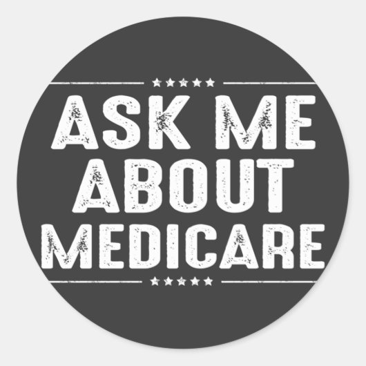 Vraag me naar Medicare Ronde Sticker (Voorkant)