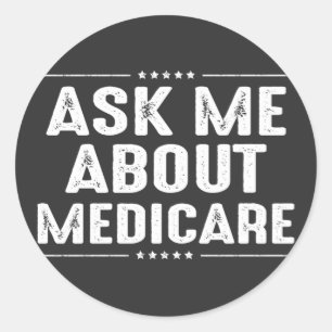 Vraag me naar Medicare Ronde Sticker