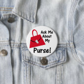 Vraag me naar mijn aankoop - Rood Ronde Button 7,6 Cm (In situ)