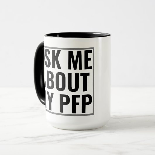 Vraag me naar Mijn Afbeelding met PFP Profile Funn Mok (Voorkant links)