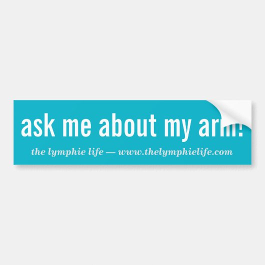 Vraag me naar mijn Arm Bumpersticker (Voorkant)