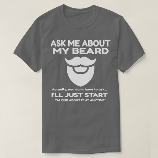 Vraag me naar mijn baard Mannen haar hipster T-shirt (Design voorkant)