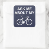 Vraag me naar mijn bike vierkante sticker (Tas)