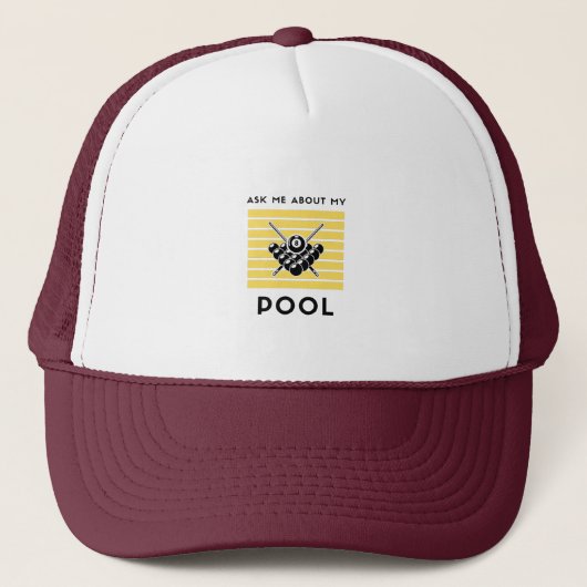 Vraag me naar mijn billiardpool trucker pet (Voorkant)