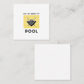 Vraag me naar mijn billiardpool vierkante visitekaartje (Voorkant / Achterkant)