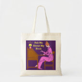 Vraag me naar mijn boekenart Deco Lady Auteur Tote Bag (Voorkant)