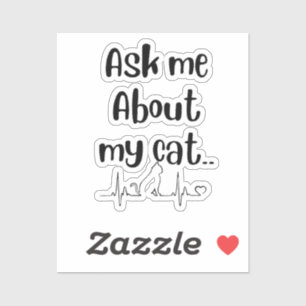 Vraag me naar mijn Cat Lady Sticker