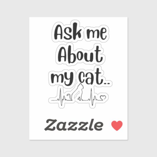 Vraag me naar mijn Cat Lady Sticker (Vel)