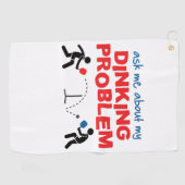 "Vraag me naar mijn drogreprobleem" Pickleball Tow Golfhanddoek (Horizontaal)