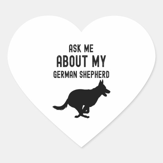 Vraag me naar mijn Duitse herder Hart Sticker (Voorkant)