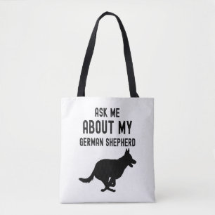 Vraag me naar mijn Duitse herder Tote Bag